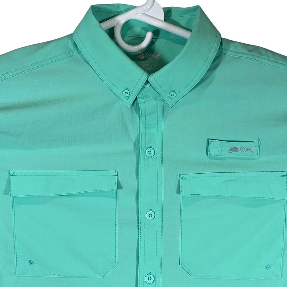 Silver Bait Mens Performance Fishing Shirt Mint Green UPF 50+ Long Sleeve Medium